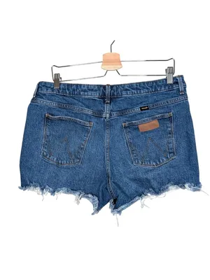 Wrangler Womens Cowboy Cutoff Denim Jean Shorts Size 32 Country Western thumbnail 2