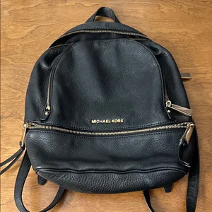 Michael Kors Black Leather Backpack thumbnail 2