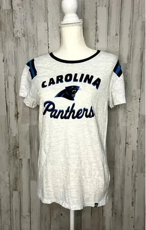 NFL Women's Carolina‎ Panthers T-Shirt White Size Large Team Spirit Casual thumbnail 1