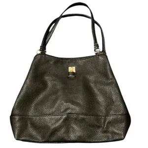 Liz Claiborne black handbag with lots of pockets and cute lock accent EUC thumbnail 1