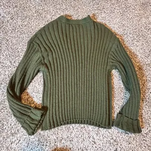 Vigoss Womens Olive Green Ribbed V-Neck‎ Sweater VC-W02428A Size Large thumbnail 6