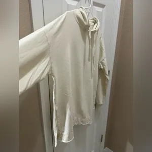 AERIE long sleeve oversized hooded sweatshirt size Medium cream color 100% thumbnail 7