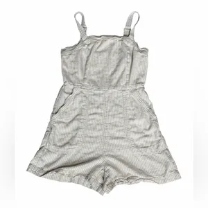 Coastal Picnic Striped Linen-Blend Romper • Neutral Summer Vibe Medium thumbnail 6