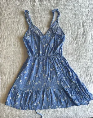 Altar'd State Blue White Floral Mini Dress thumbnail 2