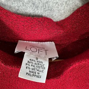 NWT Ann Taylor Loft‎ Womens Sweater Tank Top Red Small Tie Wool Sleeveless Y2K thumbnail 7