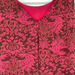 Kay Unger Red Silk Shift Floral Maxi Dress Deep Red Sleeveless V Neck‎ Holiday thumbnail 4