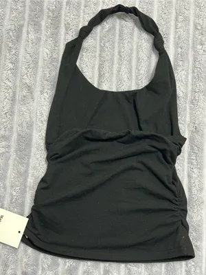 Matunana Black Ruched Halter Top — Size XS thumbnail 5