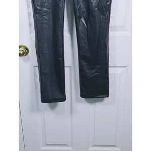 Abercrombie & Fitch Curve Love 90s Straight Faux Leather Pants Size 27 (4) Black thumbnail 7