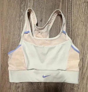 Nike Dri-Fit Racerback Sports Bra Peach Cream Lavender Size S thumbnail 1