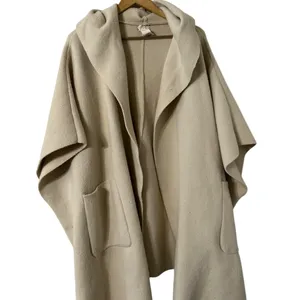 FREE PEOPLE All I Need Cozy Duster Beige Cape Kimono Hood Sweater Cardigan thumbnail 6
