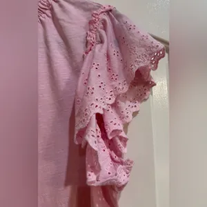 Crown & Ivy Pink Flutter Sleeve Blouse thumbnail 2