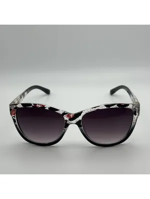 Steve Madden Oversized Cat Eye Sunglasses Black Clear Red Patterned Frames thumbnail 4