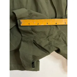 J.Crew Olive Green Cotton‎ Poplin Long Sleeve Romper Button Front Medium NWT thumbnail 9