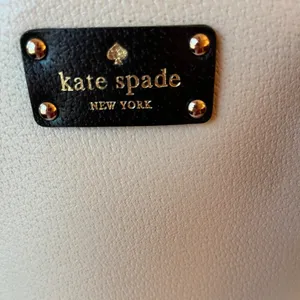 Kate Spade New York Dome Satchel Handbag Two Tone Cream Black quiet‎ luxury thumbnail 5