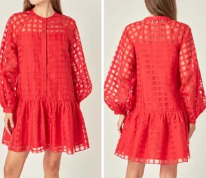 Anthropologie English Factory Organza Long Sleeve Mini Dress, Size M thumbnail 2