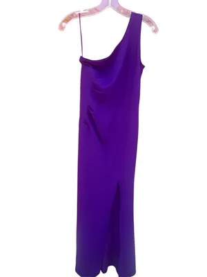 Mushare Purple Maxi One shoulder Dress Sz S NWT thumbnail 2