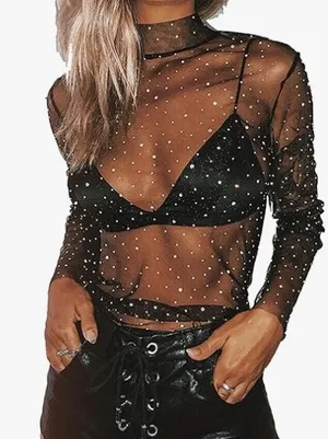 Mesh Party Top Black thumbnail 3