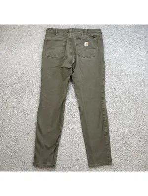 Carhartt Women’s 10 Olive Green Slim Fit Stretch Utility Work Pants Casual thumbnail 2