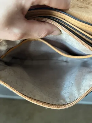 Michael Kors Tan Leather MK Crossbody Purse thumbnail 3