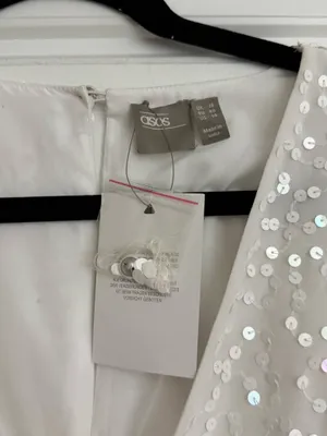 ASOS White Sequin Cocktail Dress thumbnail 3