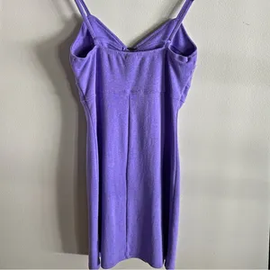 Purple Y2K Mini Dress Bodycon Cutout Ring Bust Spaghetti Strap Size M thumbnail 7