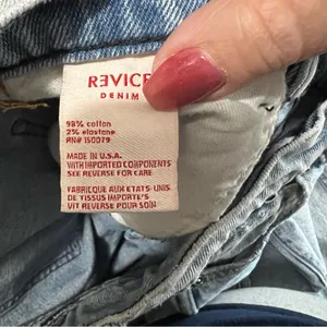 Revice Uptown Stardust High‎ Rise Straight Leg Mom Distressed Denim Jeans thumbnail 12
