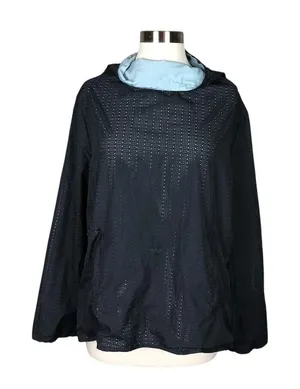 Fabletics‎ Womens Perforated Windbreaker Jacket Blue Hooded Medium athletic thumbnail 1