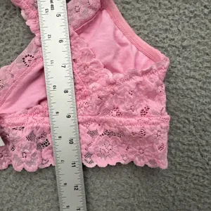 NWT‎ Aerie Lace Bralette Pink Unlined Romantic Racerback Women's Large thumbnail 6