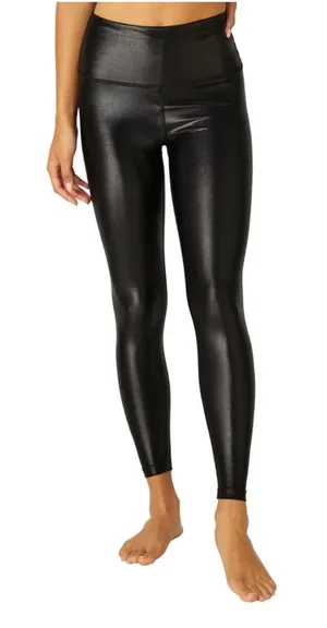 Beyond Yoga High Rise 7/8 Athletic Leggings Foil Black Yoga Gym Pilates Sz Small thumbnail 1