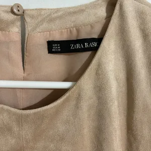 ZARA Ladies Beige Top Faux‎ Suede Boho Size M Festival Blouse thumbnail 3