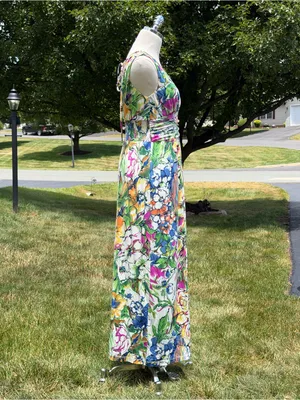 NEW Jonathan Martin Floral Maxi Dress 6 Resort Cruise Autumn Wedding Guest Dress thumbnail 15