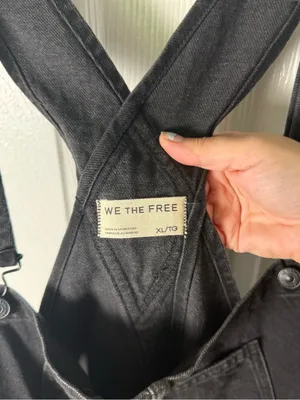 Free People We The Free Ziggy Shortalls Black XL thumbnail 6