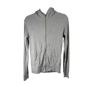 Pact Organic Cotton Full Zip Hoodie Heather Gray Thumbhole Athleisure‎ Womens Sm thumbnail 2