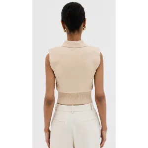 Staud Nola Tan Button front sleeveless Sweater size medium thumbnail 3