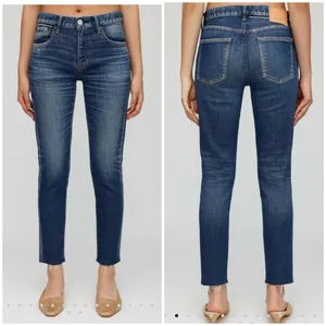 Moussy Vintage‎ Warren Skinny Blue Jeans Raw Hem Size 24 Designer Minimalist thumbnail 2