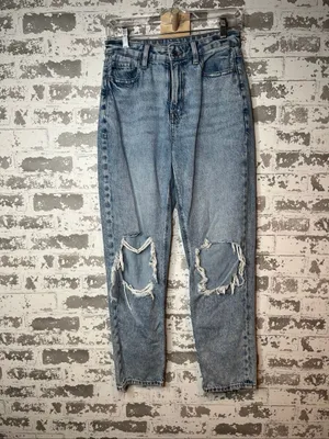 American Eagle | women mom straight distressed denim jeans thumbnail 8