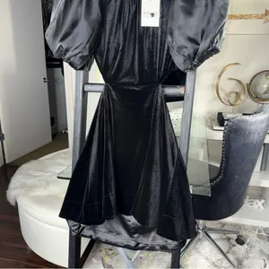 Bardot Marina Velvet Backless Mini Dress Black Womens 6 Medium Sheer Sleeves New thumbnail 8