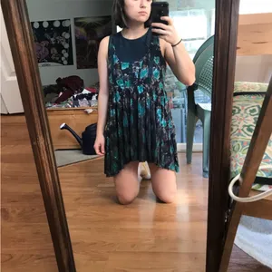 Free People Racerback Top / Tunic Black and Green with Lace thumbnail 14