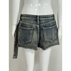 Vintage Y2K Women’s Denim Cargo Mini Skort Low Rise Belted Pockets 2000s Size M thumbnail 6