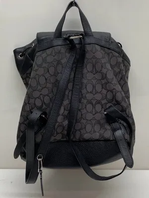 Coach Billie Black and Charcoal Signature Drawstring Backpack thumbnail 2