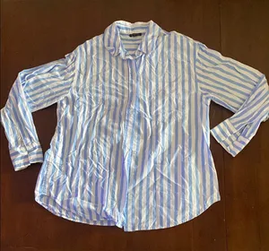 Dynamite Blue and White Striped Women's Shirt thumbnail 1