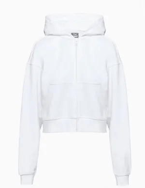 Aritzia Women's Tna White Terry Fleece Boyfriend Boxy Zip Hoodie XS thumbnail 1