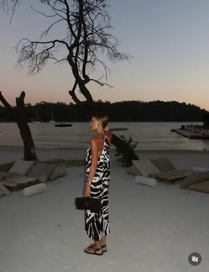 Zara animal print Zebra Print Halter Dress midi maxi evening party cocktail thumbnail 3