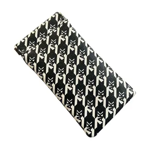 Anne Klein Eyeglass Soft Case Black & White Logo Herringbone Print thumbnail 1