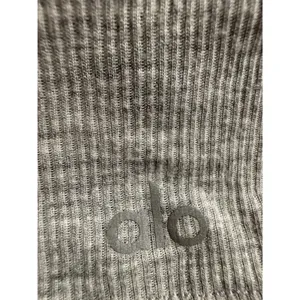 Alo Yoga Womens Ribbed Racerback Handkerchief Hem Tank Top Heather Gray S thumbnail 4