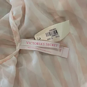 PINK - Victoria's Secret Women’s L Pink White Stripe Halter Chemise thumbnail 9