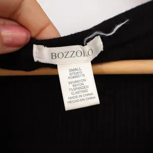 Bozzolo Crop Top Womens Small Black Ribbed V-Neck Excellent thumbnail 2