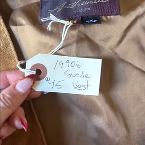 Vintage Brown Suede Vest thumbnail 3