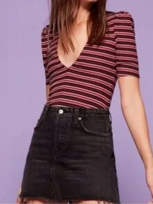 Reformation Striped V-Neck Top thumbnail 1