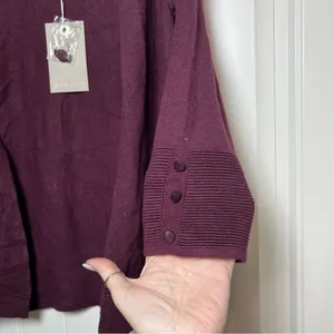 Volution cardigan sweater maroon size XS NWT Purple thumbnail 3